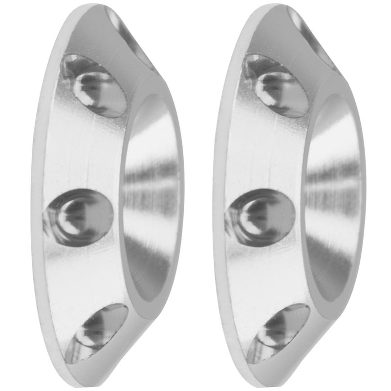 Vgoohobby 2Pcs Vgoohobby RC Metal Rear Wing Buttons Gasket,Universal Rear Fixed Tail Protection Spacer for 1/10 RC Off Road Short Truck Buggy Racing Car (Silver) - Image 2